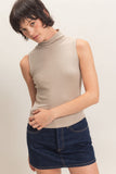Sleeveless Mock Neck Top