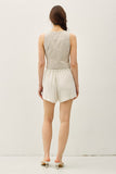 Striped Button Front Vest
