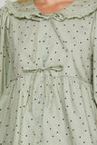 Collared Polka Dot Babydoll Top
