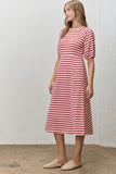 Striped Ribbed Midi Dress