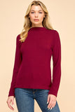 Solid Ribbed Turtleneck Top