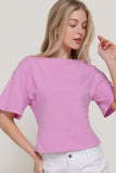 Short Sleeve Boat Neck Top