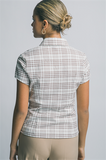 Fitted Plaid Button Front Top