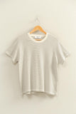 Textured Striped Raglan Sleeve Tee