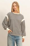 Striped Long Sleeve Casual Top