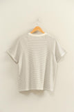Textured Striped Raglan Sleeve Tee