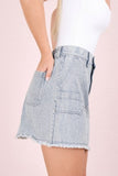Denim Striped Casual Mini Skirt