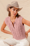 Notched Neck Sweater Vest