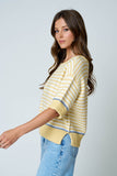 Striped Short Sleeve Sweater