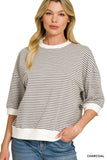 Striped Contrast Trim Top