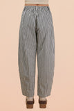 Striped Barrel Denim Pants