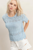 Textured Pointelle Top