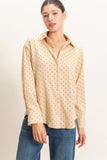 Button-Up Polka Dot Shirt