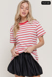 Short Sleeve Stripe Oversize T-shirt