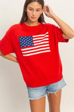 American Flag Knit Top