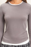 Layered Effect Long Sleeve Top
