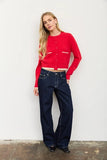 Cropped Contrast Pocket Cardigan