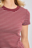 Striped Short Sleeve Knit Top