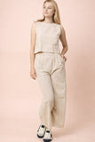 Solid Woven Linen Pants