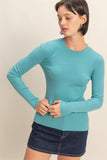 Ribbed Long Sleeve Knit Top