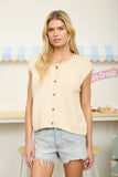 Raw Edge Sleeveless Cardigan