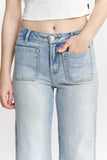 High Rise Patch Pocket Jeans