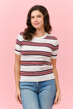 Short Sleeve Striped Sweater