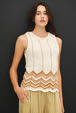 Sleeveless Chevron Knit Tank Top