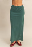 Mineral Washed Casual Maxi Skirt