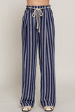 Striped Linen Effect Pants