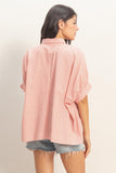 Striped Button Front Blouse