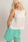 Sleeveless Eyelet Top