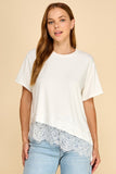 Asymmetrical Lace Trim Top