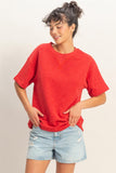 Short Sleeve Crew Neck Top