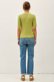 Classic Ribbed Crew Neck Top