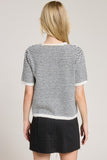 Short Sleeve Striped Cardigan