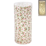 Lighted Holly Glass Jar