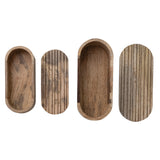 Hand-carved Mango Wood Boxes W Lids