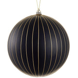 Plastic Ball Ornament Bk/go