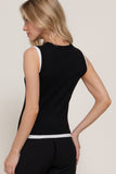 Sleeveless Contrast Layered Sweater