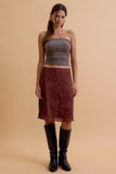 Paisley Chiffon Knee Length Skirt
