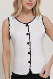 Sleeveless Embroidered Sweater