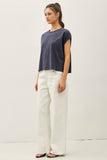 Cotton Slub Boxy Fit Tee
