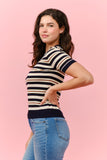 Striped Short Sleeve Sweater