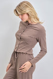 Striped Button Front Top