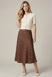 Woven Polka Dot Midi Skirt