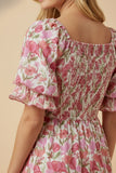 Floral Tulip Sleeve Dress
