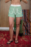 Zig Zag Stripe Pocket Detail Knit Shorts