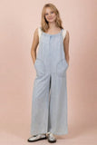 Washed Chambray Casual Jumpsuit