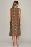 Sleeveless Polka Dot Midi Dress